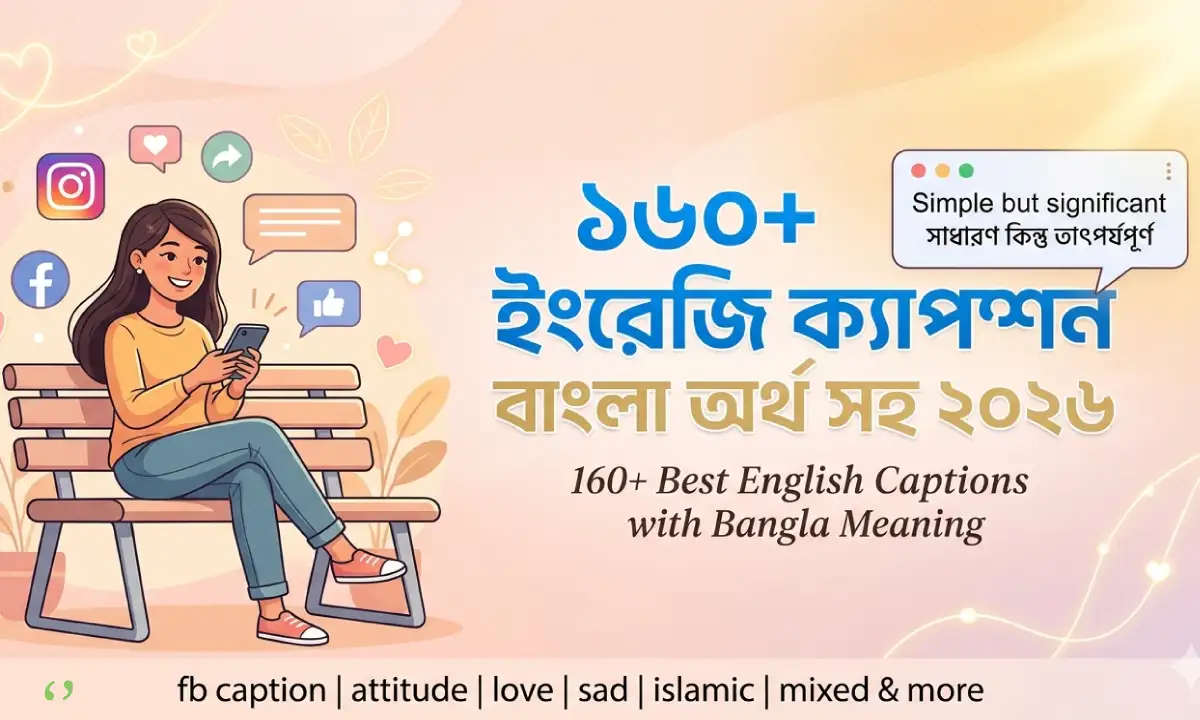 Best English Caption with Bangla Meaning 2026 Collection for Social Media Posts